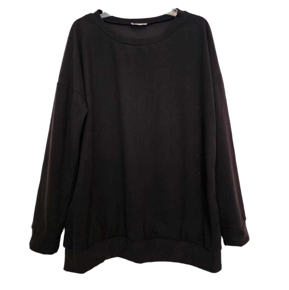 Blumin black long sleeve round neckline pullover top SZ 1XL